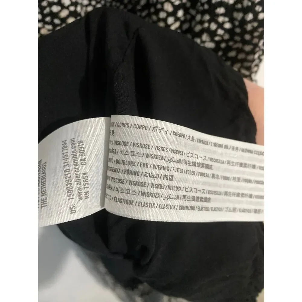 Abercrombie & Fitch tiered midi dress women’s size S black button down ruffle